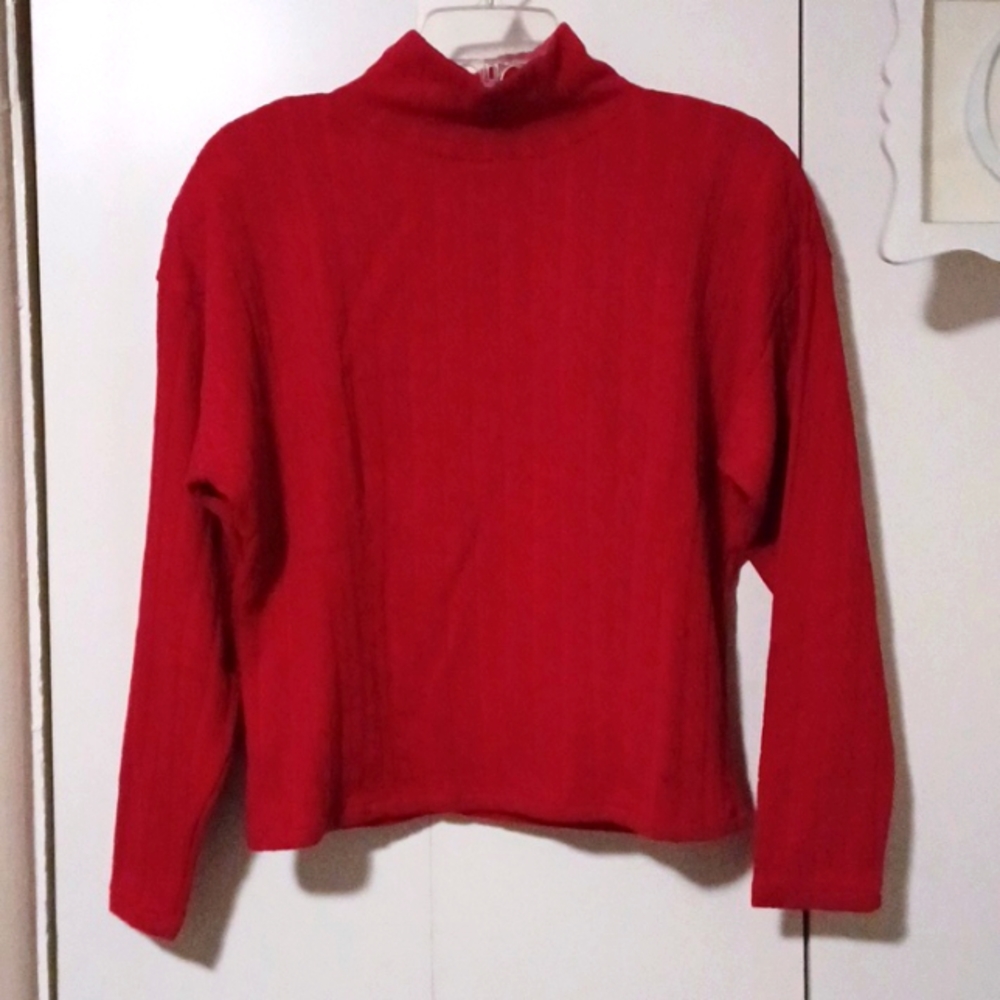 Express Tricot red mock turtleneck pullover Sz.Med